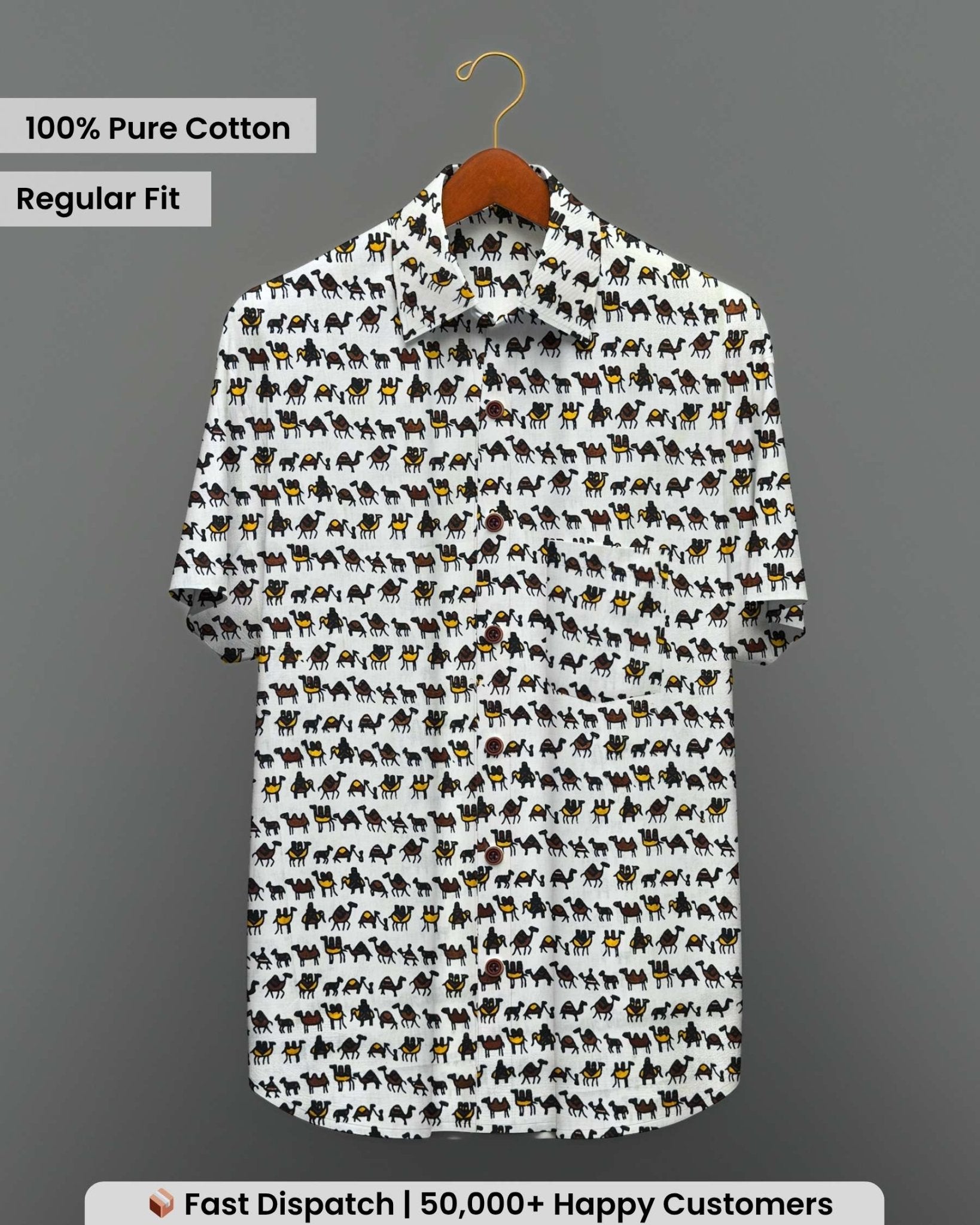 Desert Vibes – Half Sleeve Cotton Shirt - Jaipuri Crown