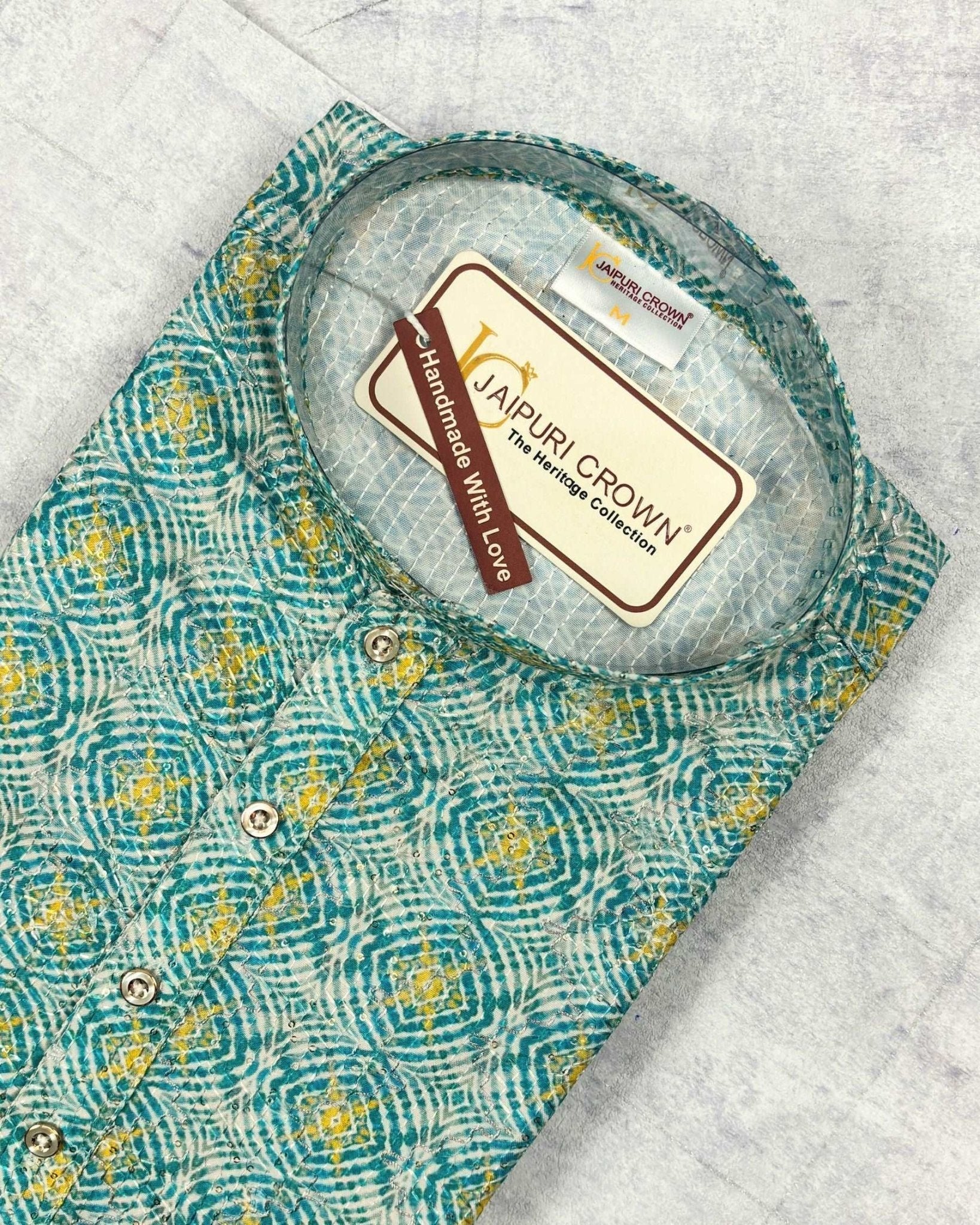 Divine Spectrum Silver Printed Kurta - Jaipuri Crown