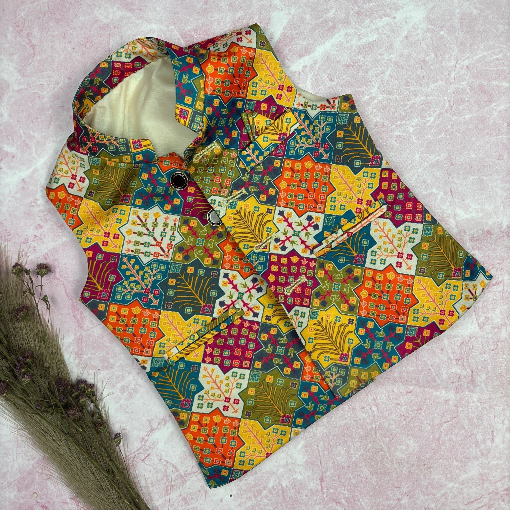 Elegance Modi Jacket for Kids - Jaipuri Crown