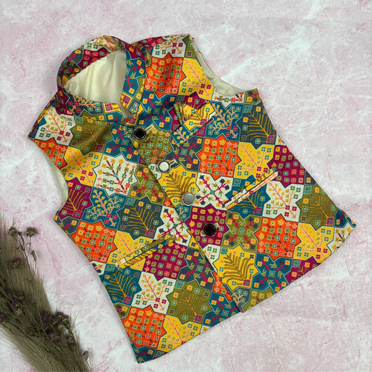 Elegance Modi Jacket for Kids - Jaipuri Crown