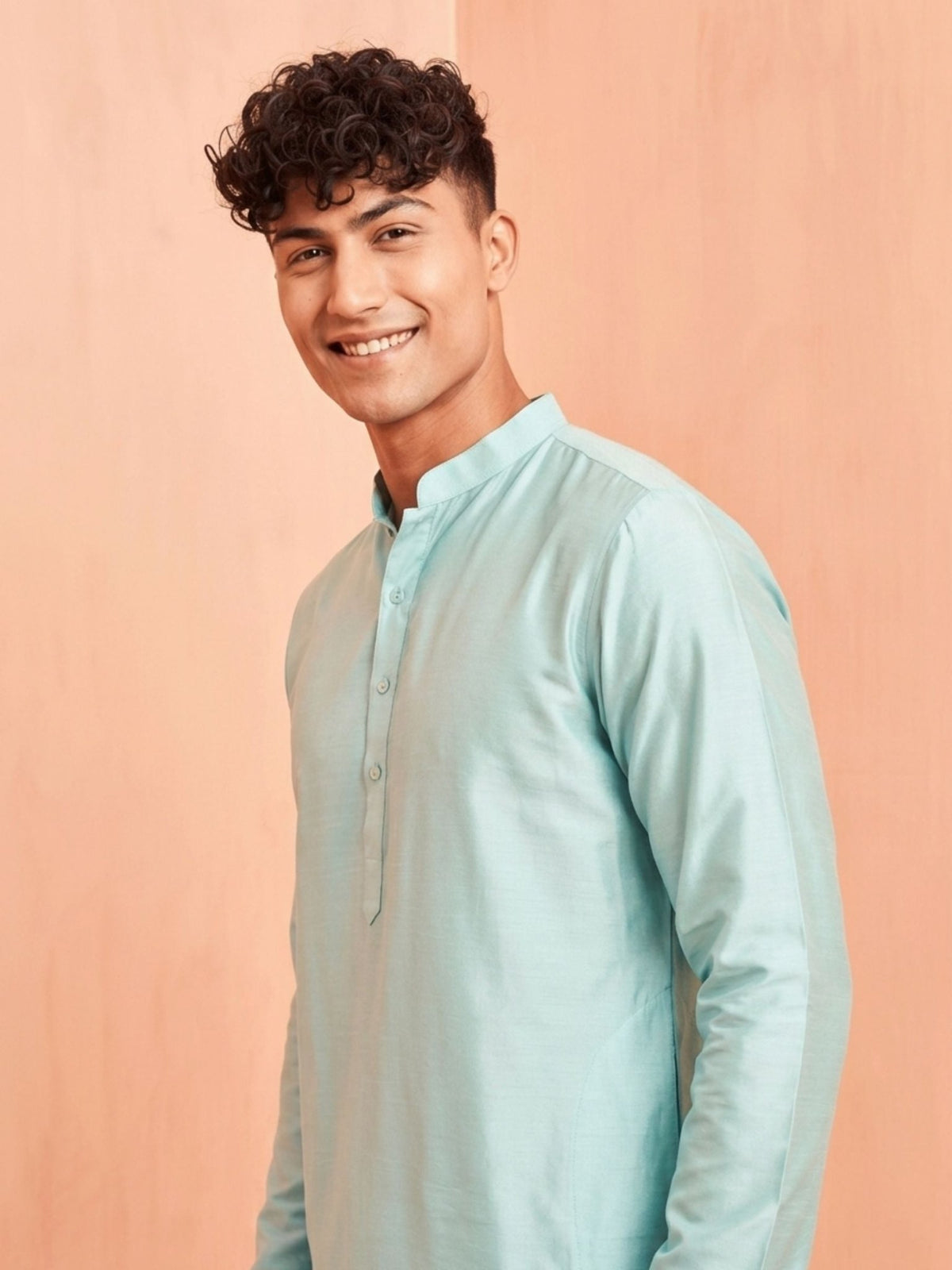 Elegant Aqua Kurta Pajama Set - Jaipuri Crown