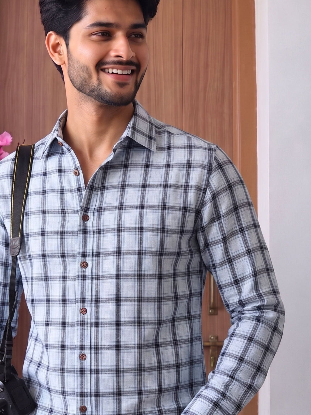Elegant Checks – Printed Cotton Full Sleeve Shirt - Jaipuri Crown