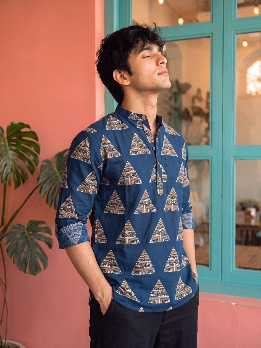 Elegant Echoes – Printed Cotton Short Kurta - Jaipuri Crown
