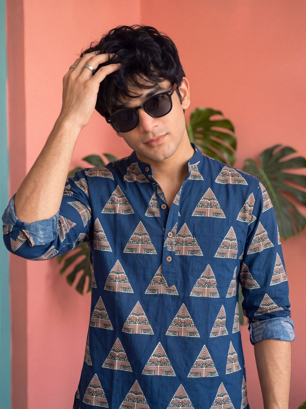 Elegant Echoes – Printed Cotton Short Kurta - Jaipuri Crown