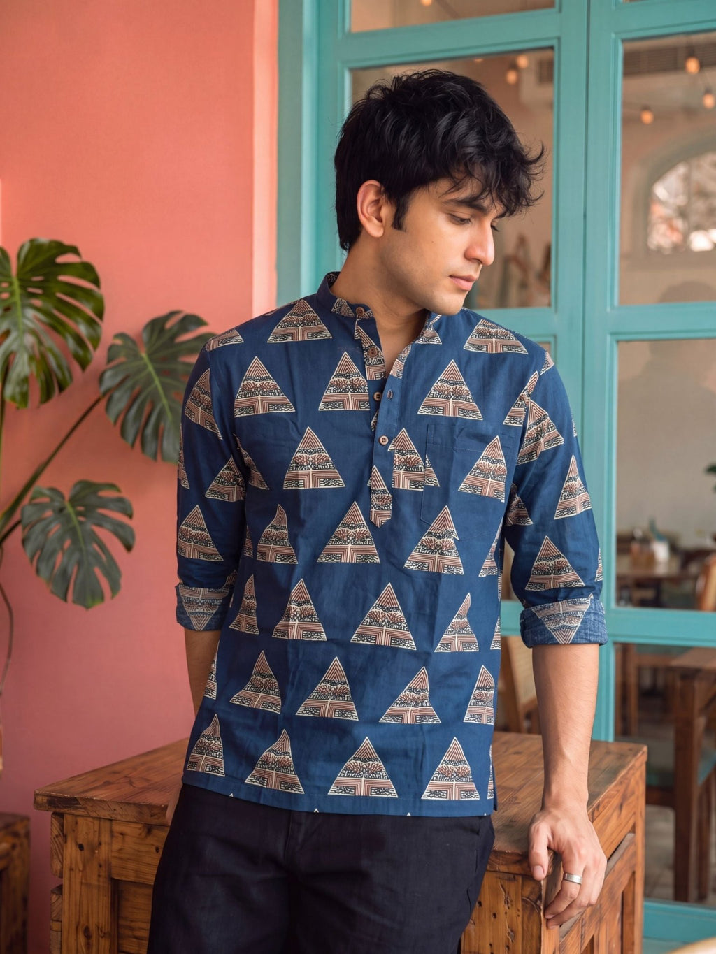 Elegant Echoes – Printed Cotton Short Kurta - Jaipuri Crown
