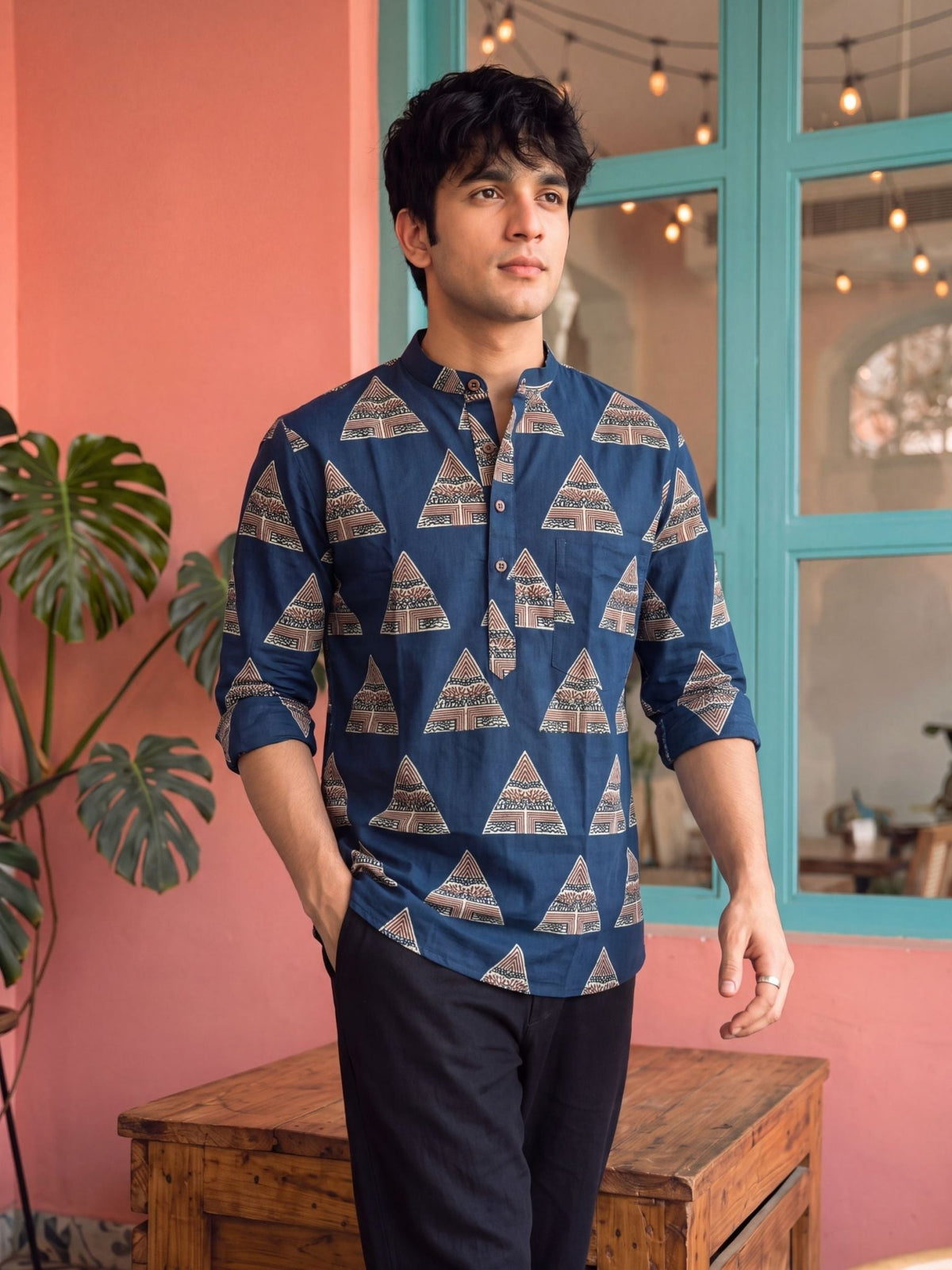 Elegant Echoes – Printed Cotton Short Kurta - Jaipuri Crown