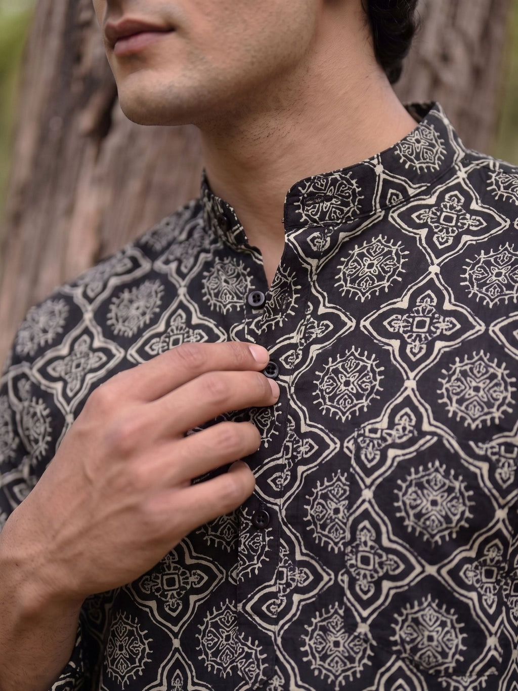 Elegant Heritage – Men's Printed Cotton Kurta - Jaipuri Crown