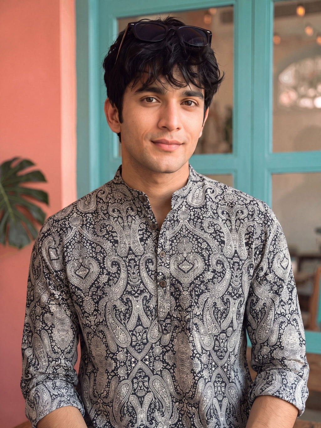 Elegant Paisley – Printed Cotton Short Kurta - Jaipuri Crown