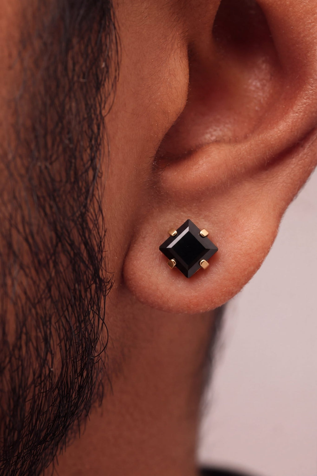 Elegant Royal Onyx Gold Stud Earring - Men's Jewellery - Jaipuri Crown