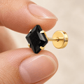 Elegant Royal Onyx Gold Stud Earring - Men's Jewellery - Jaipuri Crown