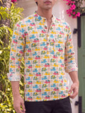 Elephant Dance – Printed Cotton Short Kurta - Jaipuri Crown