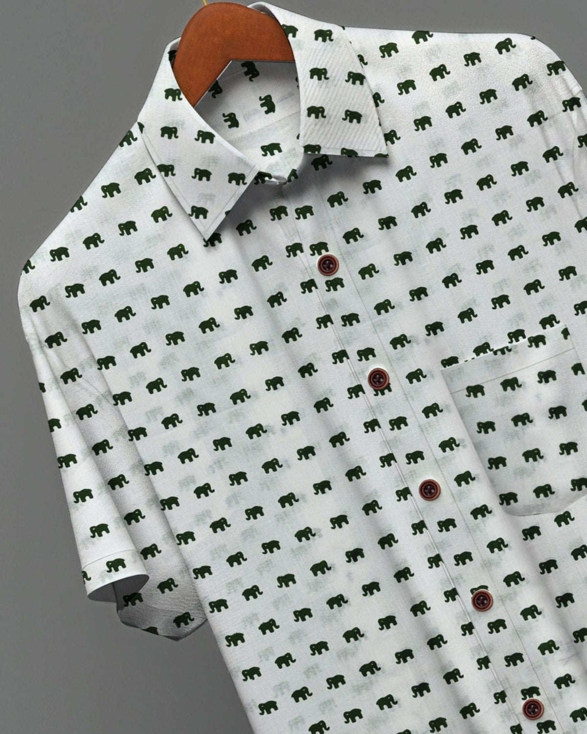Elephant Dots – Half Sleeve Cotton Shirt - Jaipuri Crown