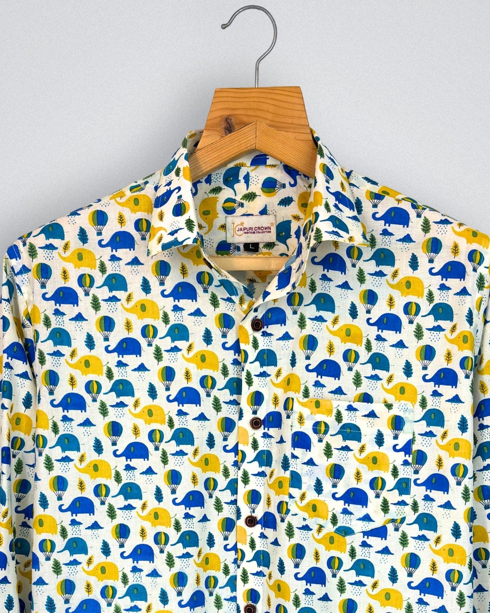 Elephant Fiesta - Pure Cotton Shirt - Jaipuri Crown
