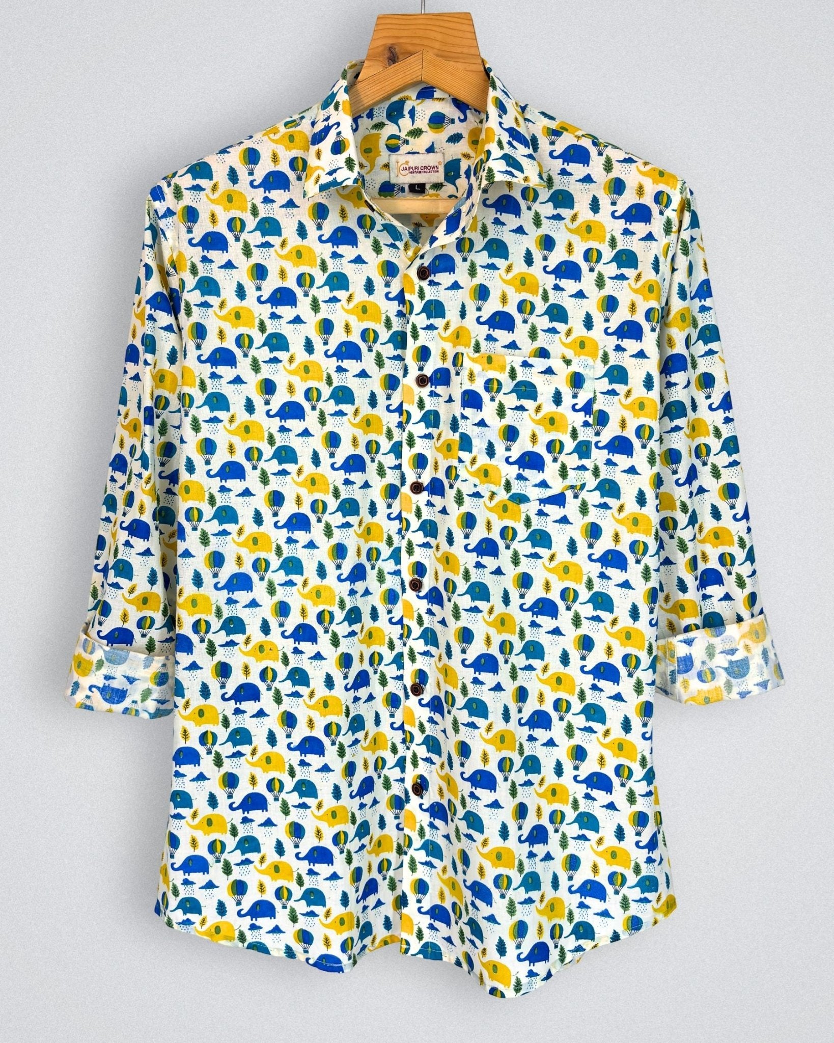Elephant Fiesta - Pure Cotton Shirt - Jaipuri Crown