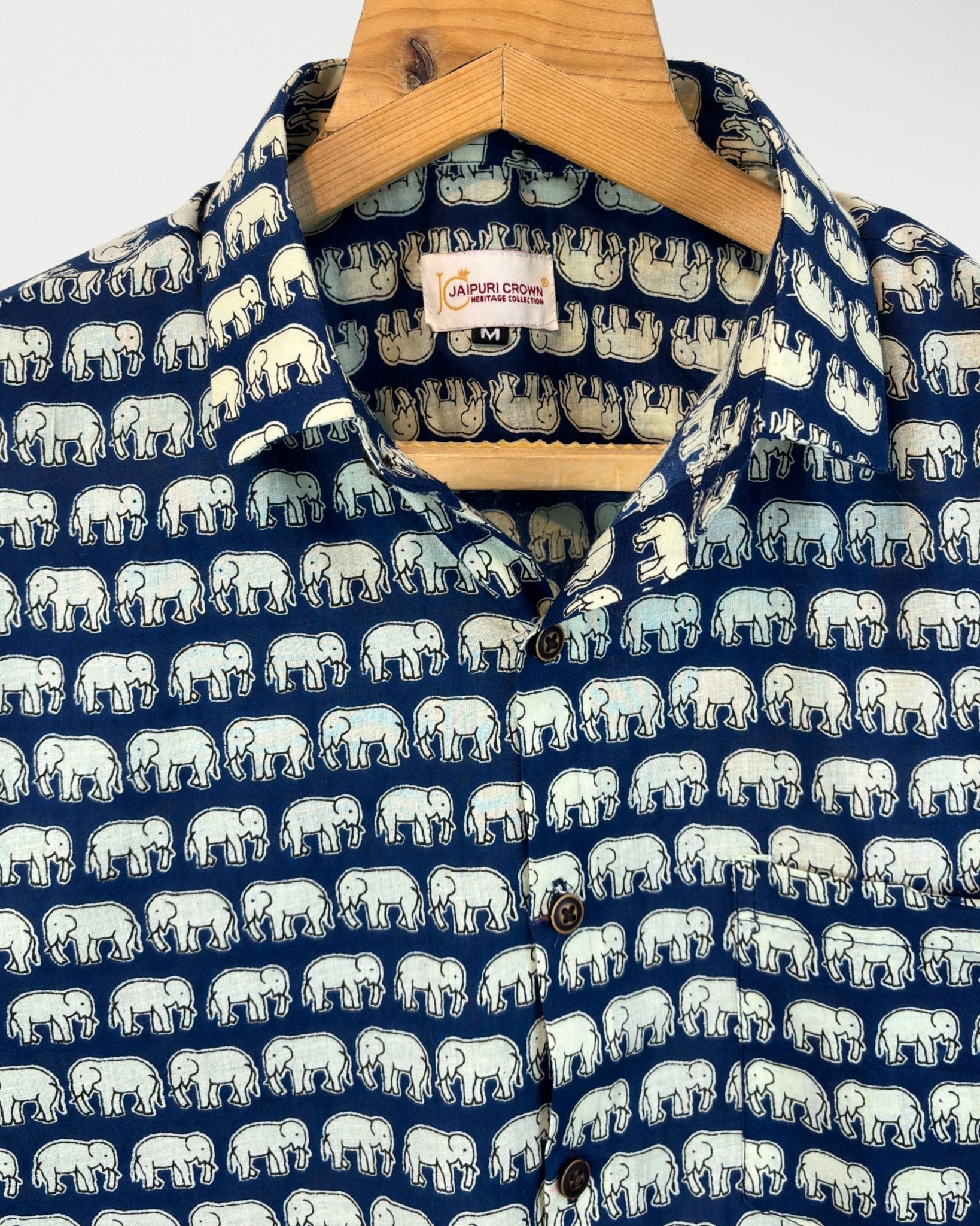 Elephant March – Half Sleeve Cotton Shirt - Jaipuri Crown
