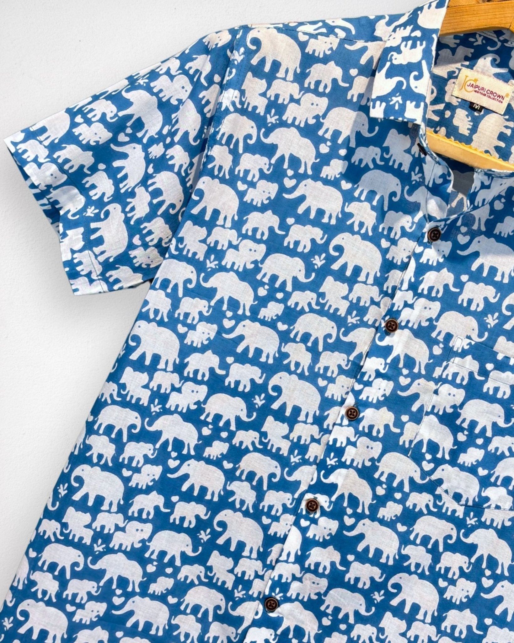 Elephant Parade – Half Sleeve Cotton Shirt - Jaipuri Crown