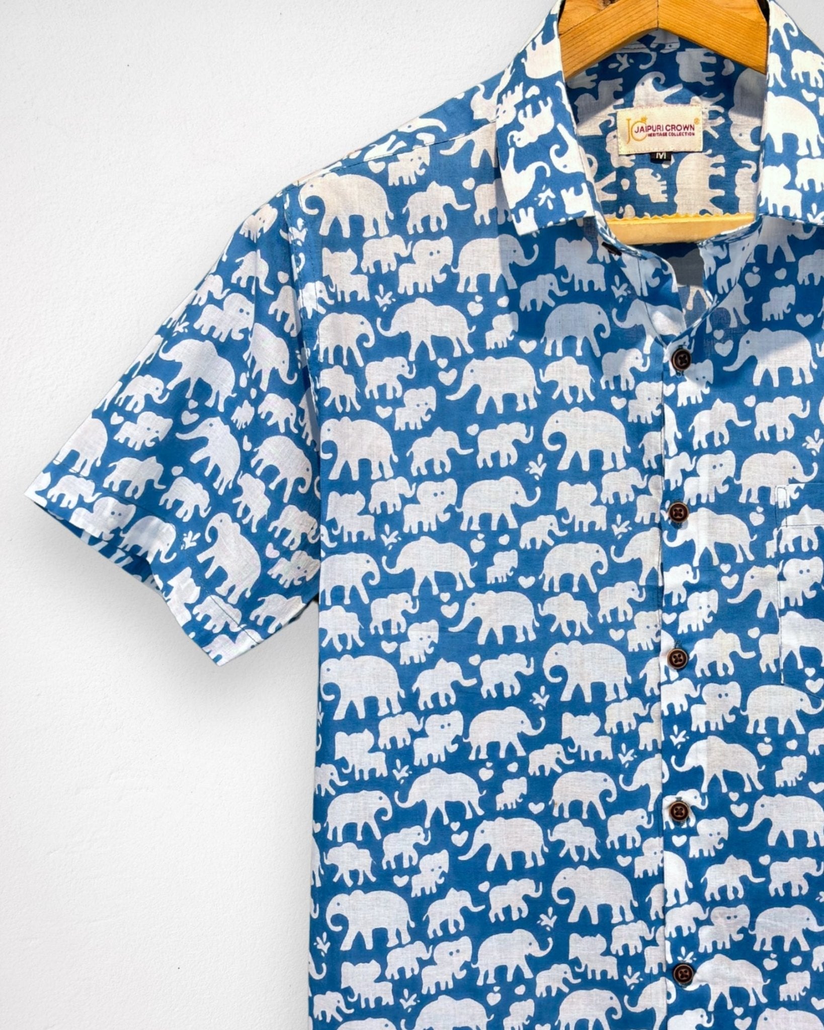 Elephant Parade – Half Sleeve Cotton Shirt - Jaipuri Crown