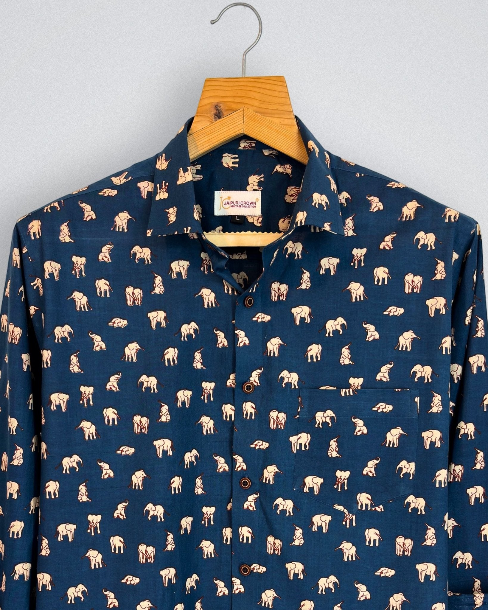 Elephant Royale - Pure Cotton Shirt - Jaipuri Crown