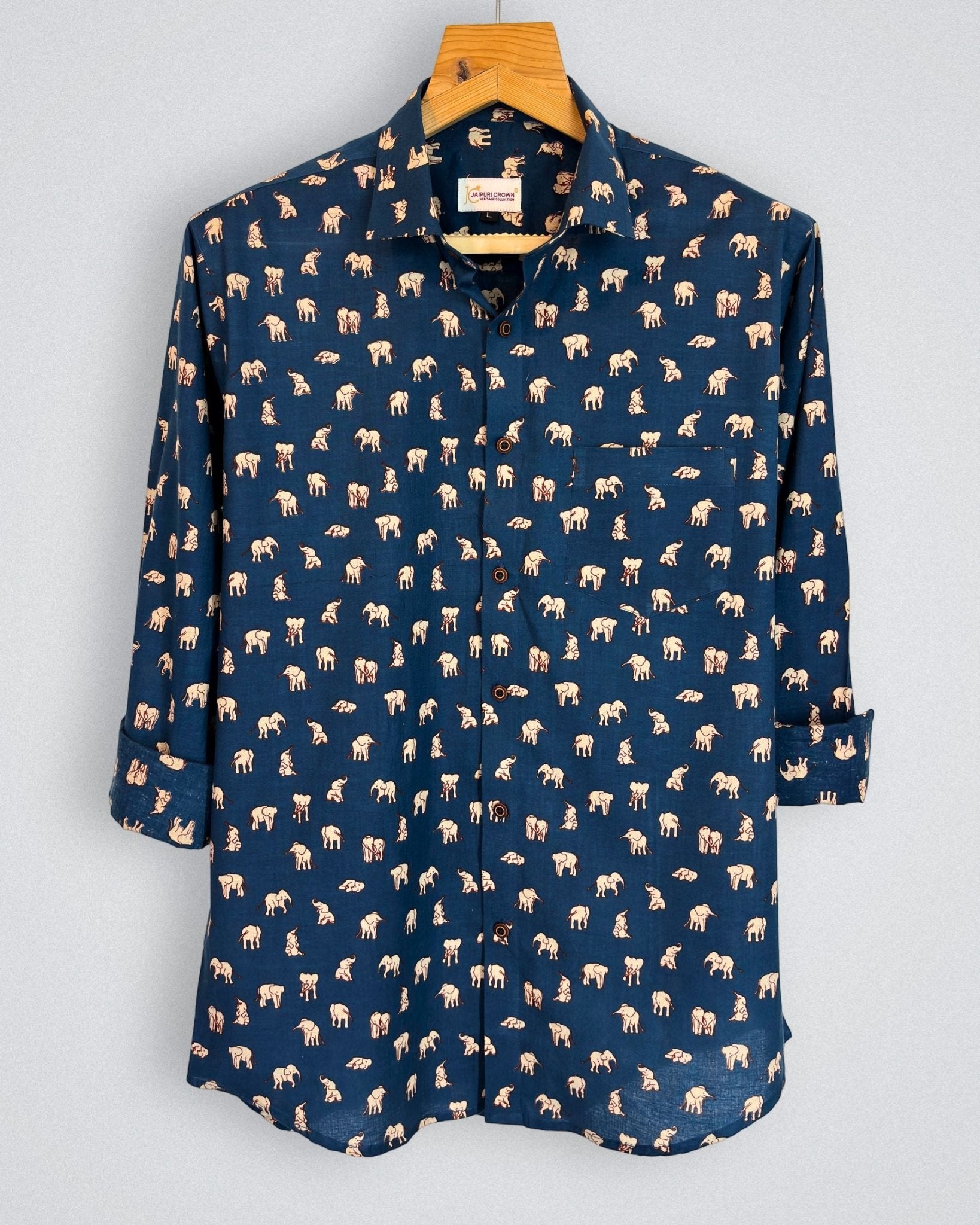 Elephant Royale - Pure Cotton Shirt - Jaipuri Crown