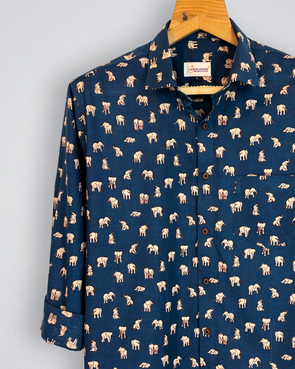 Elephant Royale - Pure Cotton Shirt - Jaipuri Crown