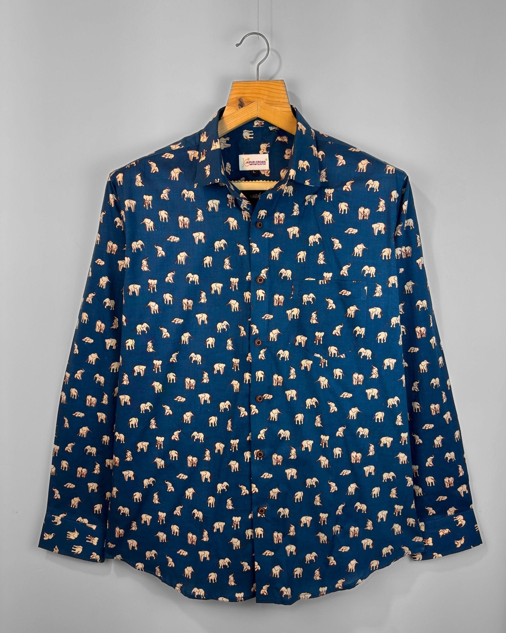 Elephant Royale - Pure Cotton Shirt - Jaipuri Crown