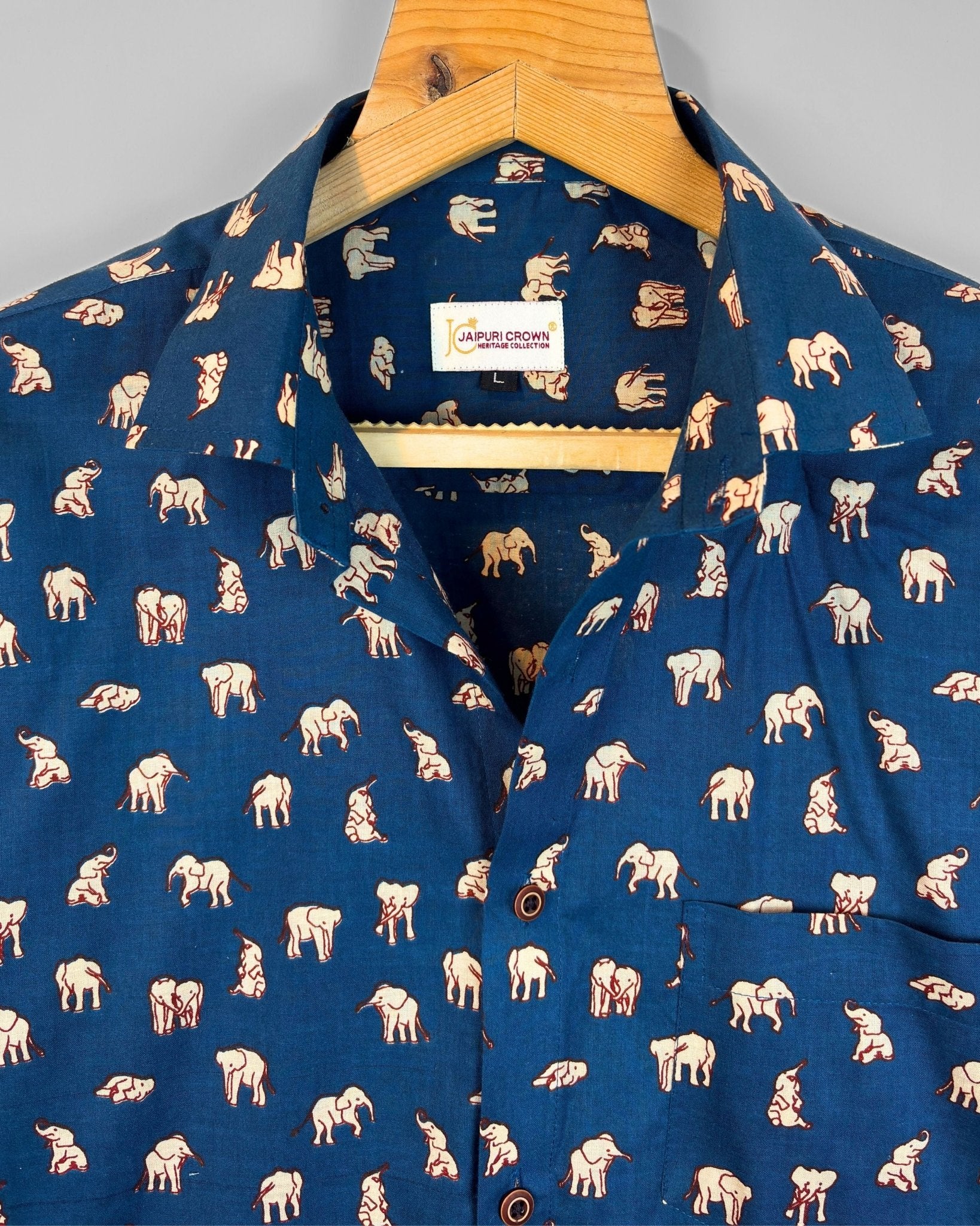 Elephant Royale - Pure Cotton Shirt - Jaipuri Crown