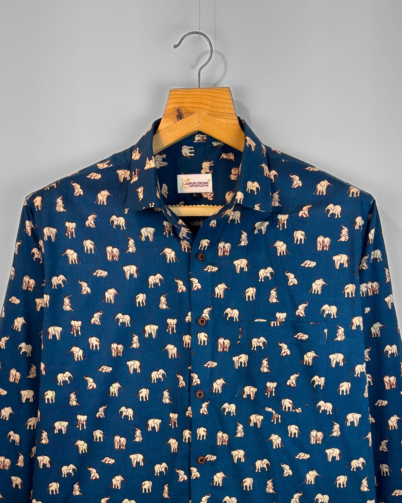 Elephant Royale - Pure Cotton Shirt - Jaipuri Crown