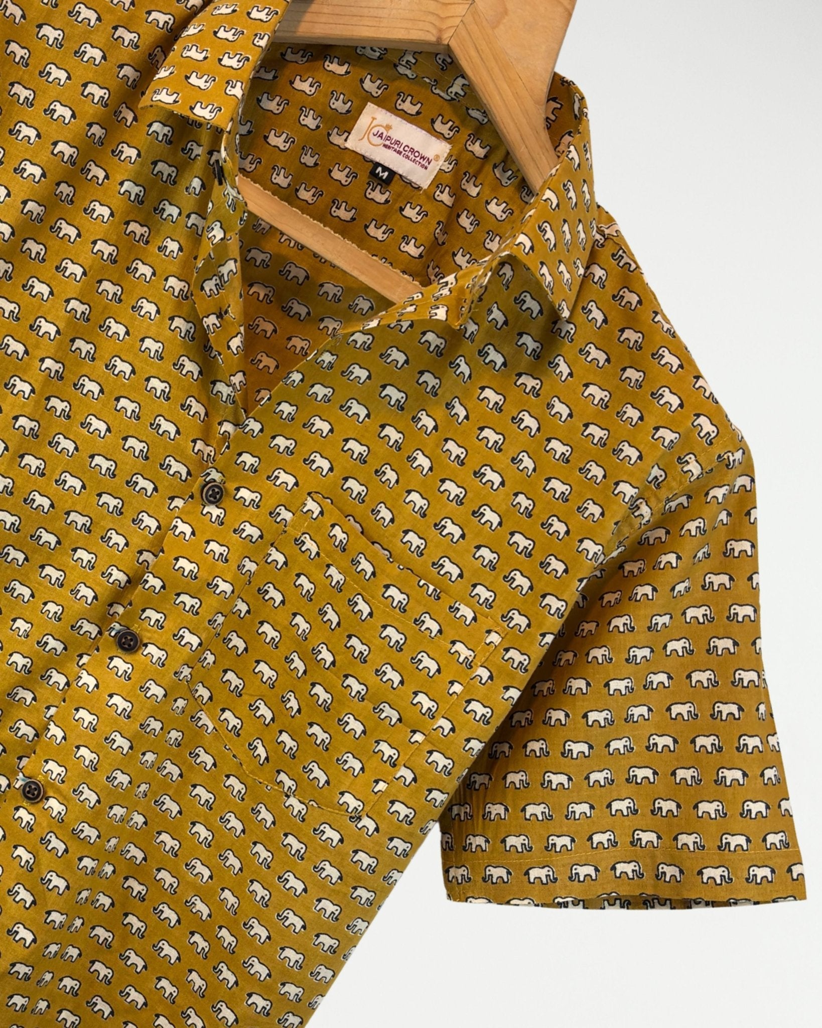 Elephant Walk – Half Sleeve Cotton Shirt - Jaipuri Crown