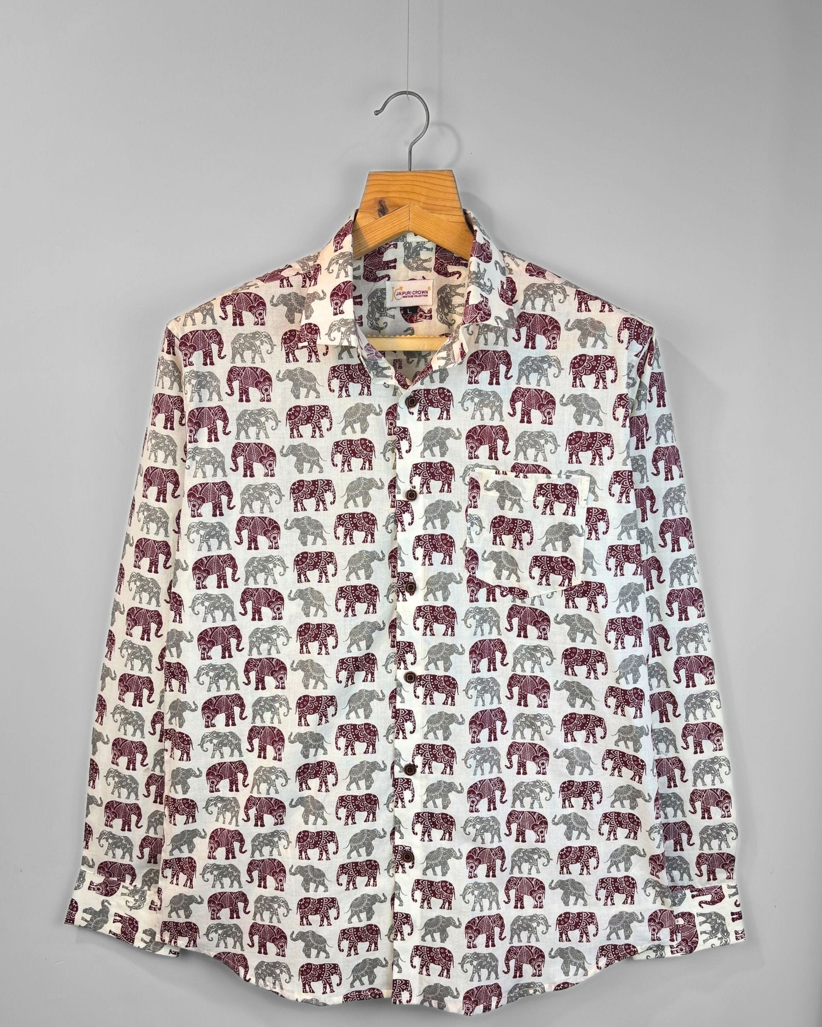 Emperor Elephants - Pure Cotton Shirt - Jaipuri Crown