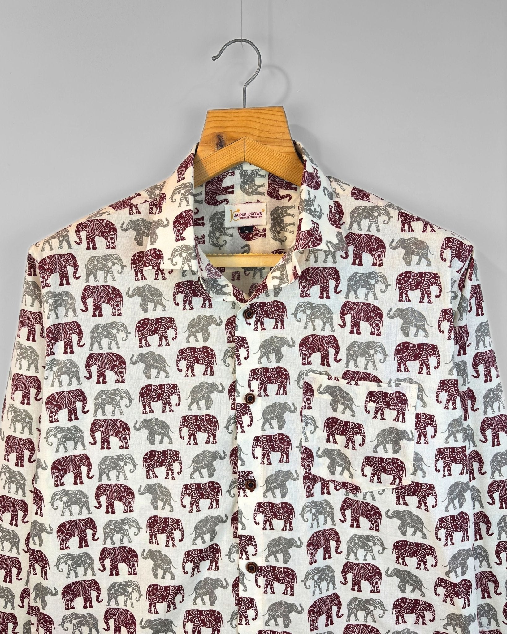 Emperor Elephants - Pure Cotton Shirt - Jaipuri Crown