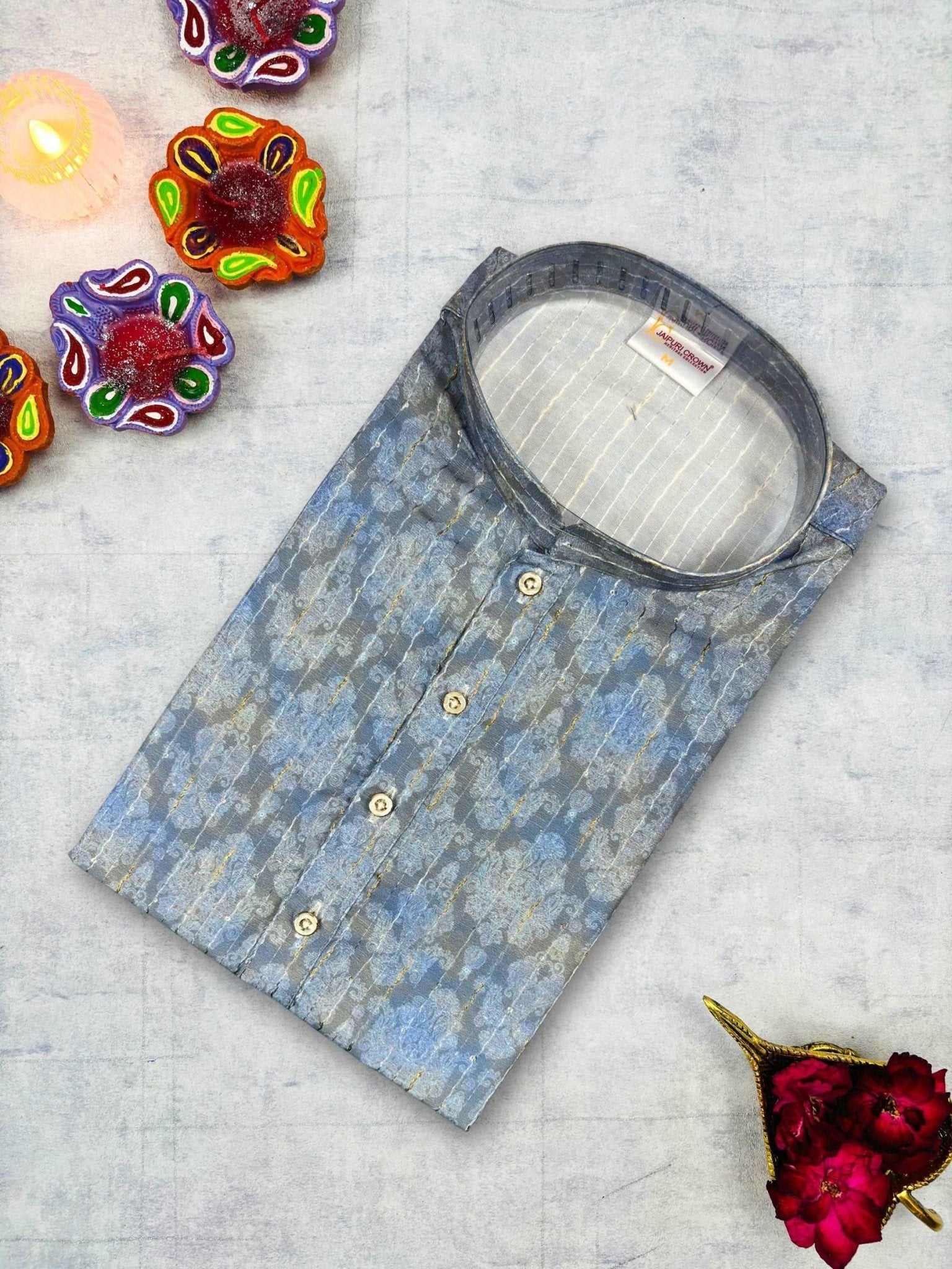 Enchanting Golden Work Kurta - Jaipuri Crown
