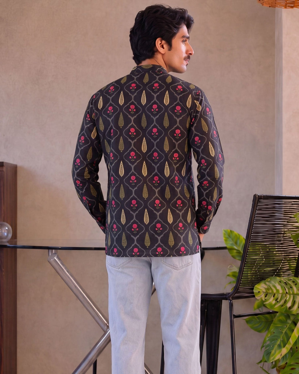 Eternal Elegance – Printed Cotton Short Kurta - Jaipuri Crown