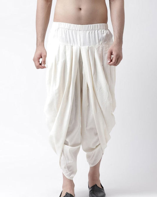 Ethnic Dhoti Pant - White - Jaipuri Crown 1638