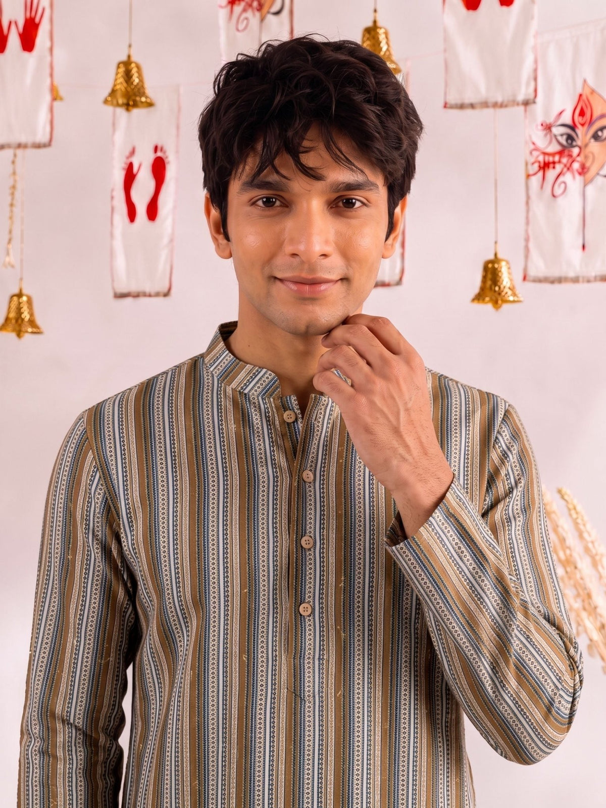 Ethnic Stripe Printed Kurta - Jaipuri Crown