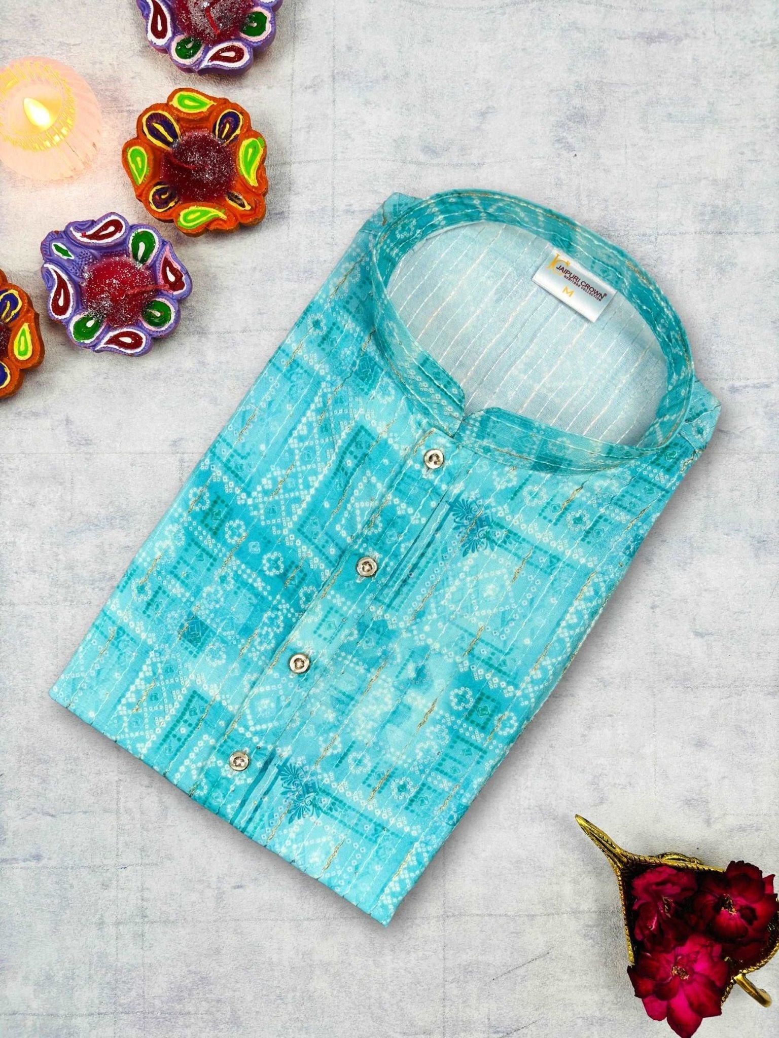 Exquisite Golden Work Kurta - Jaipuri Crown