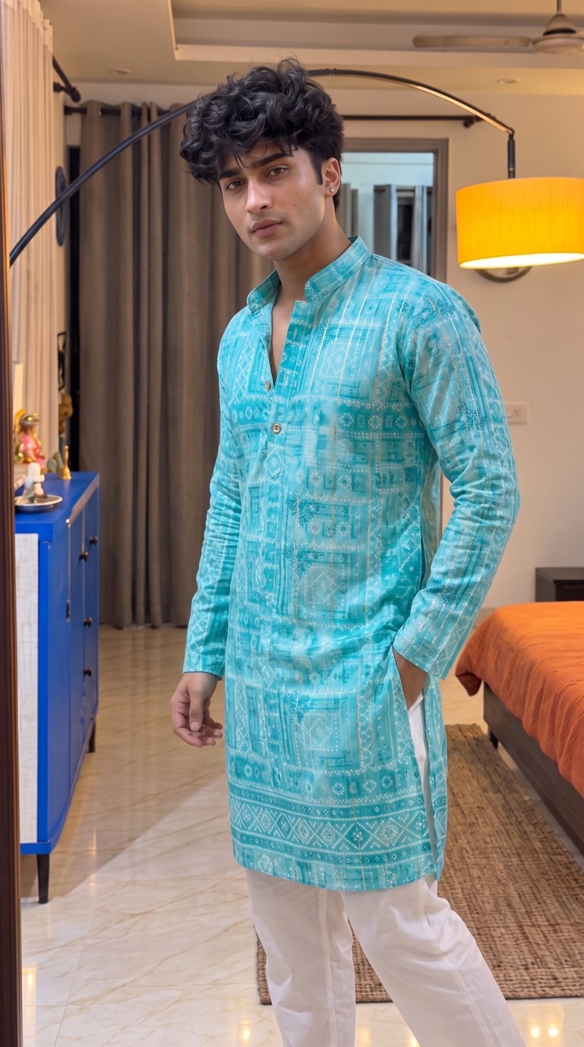 Exquisite Golden Work Kurta - Jaipuri Crown