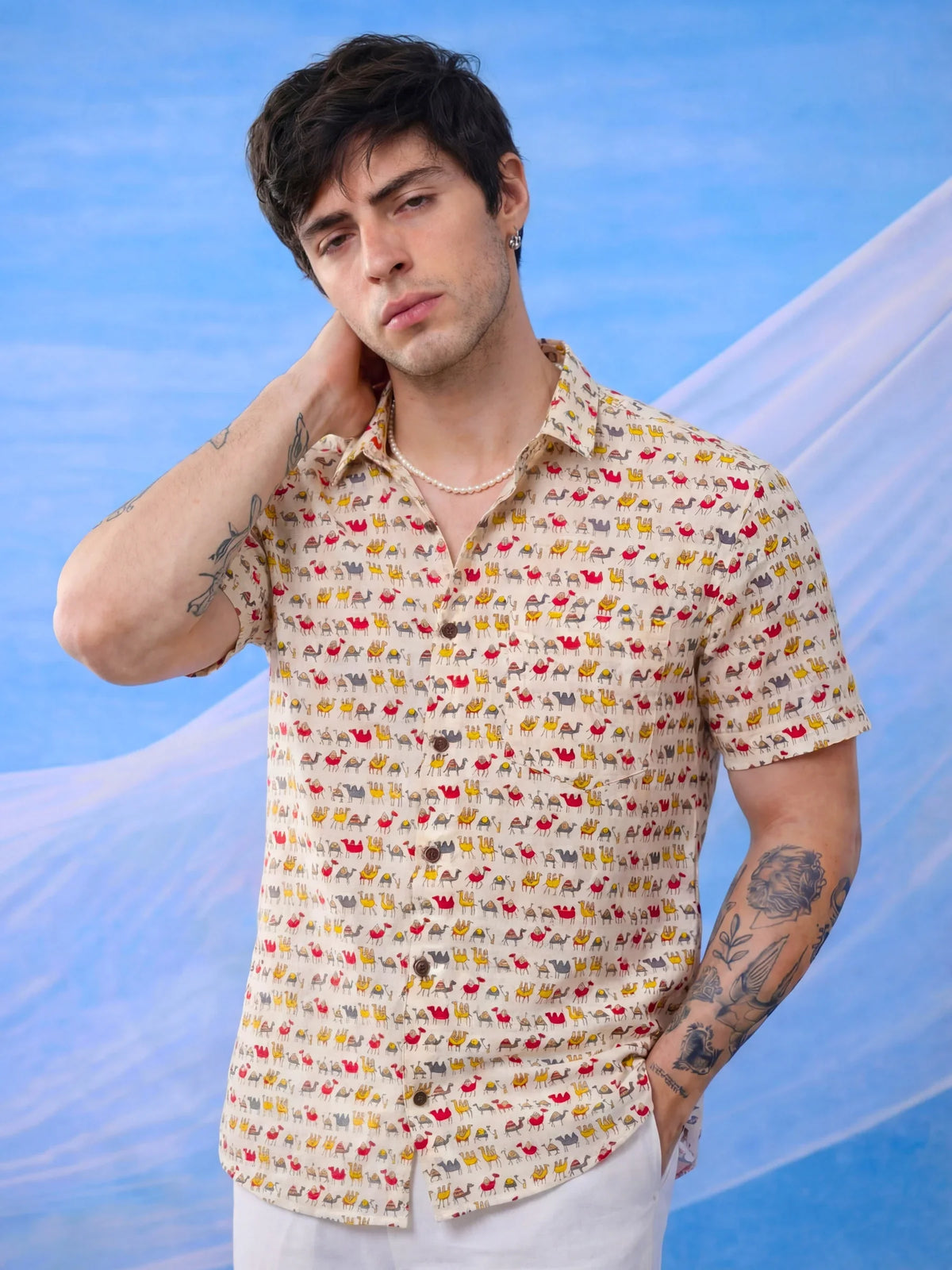 Desert Dream – Plus Size Cotton Half Sleeve Shirt
