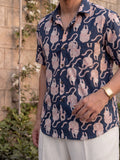 Feline Dance – Printed Cotton Half Sleeve Shirt - Jaipuri Crown