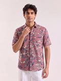 Fish Dance – Printed Cotton Half Sleeve Shirt - Jaipuri Crown