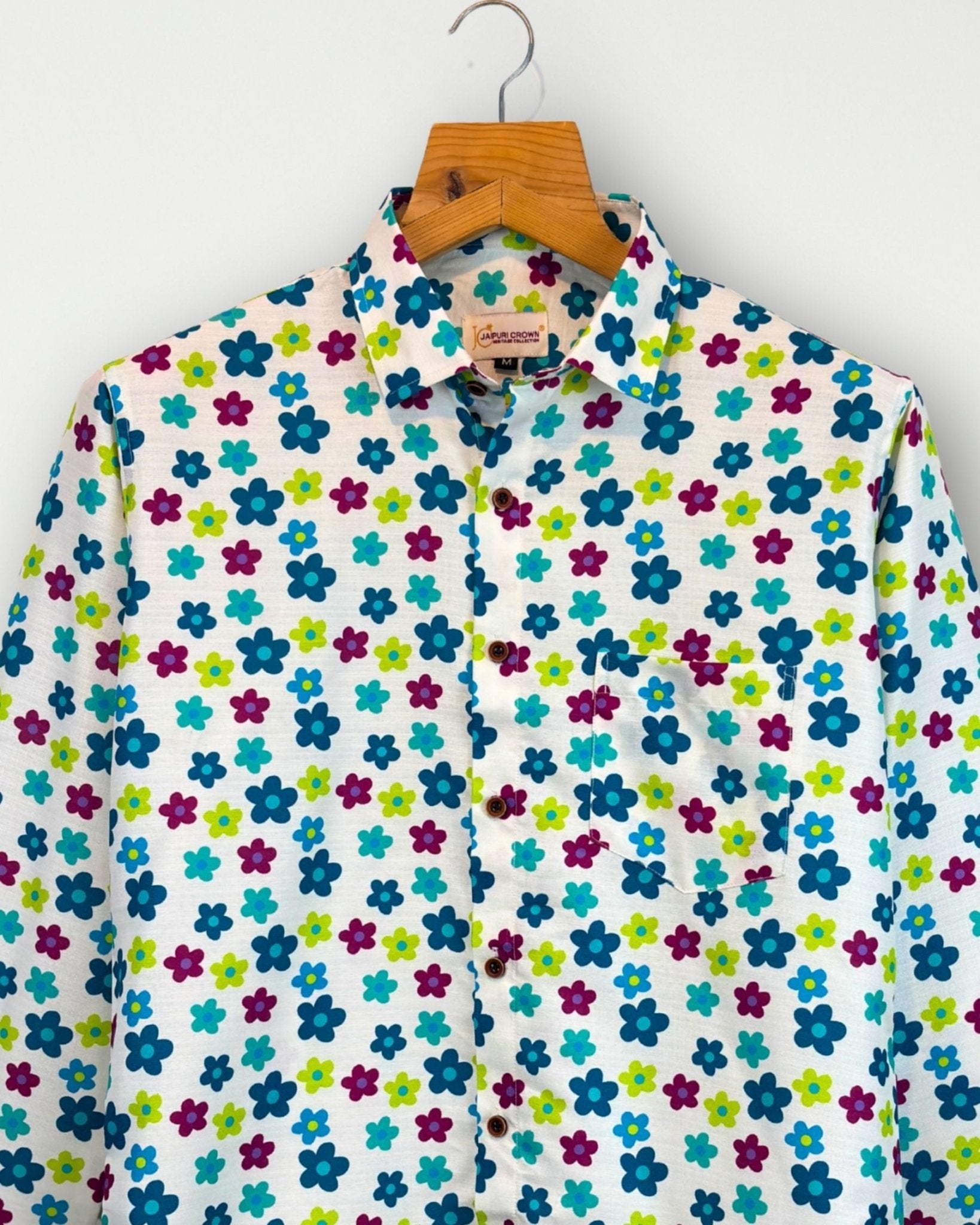 Flora Pop – Full Sleeve Printed Shirt - Jaipuri Crown