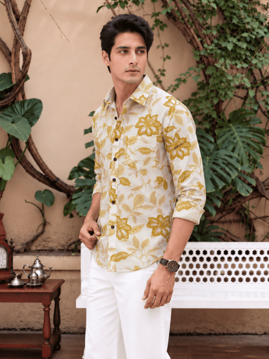 Floral Elegance – Full Sleeve Cotton Shirt - Jaipuri Crown