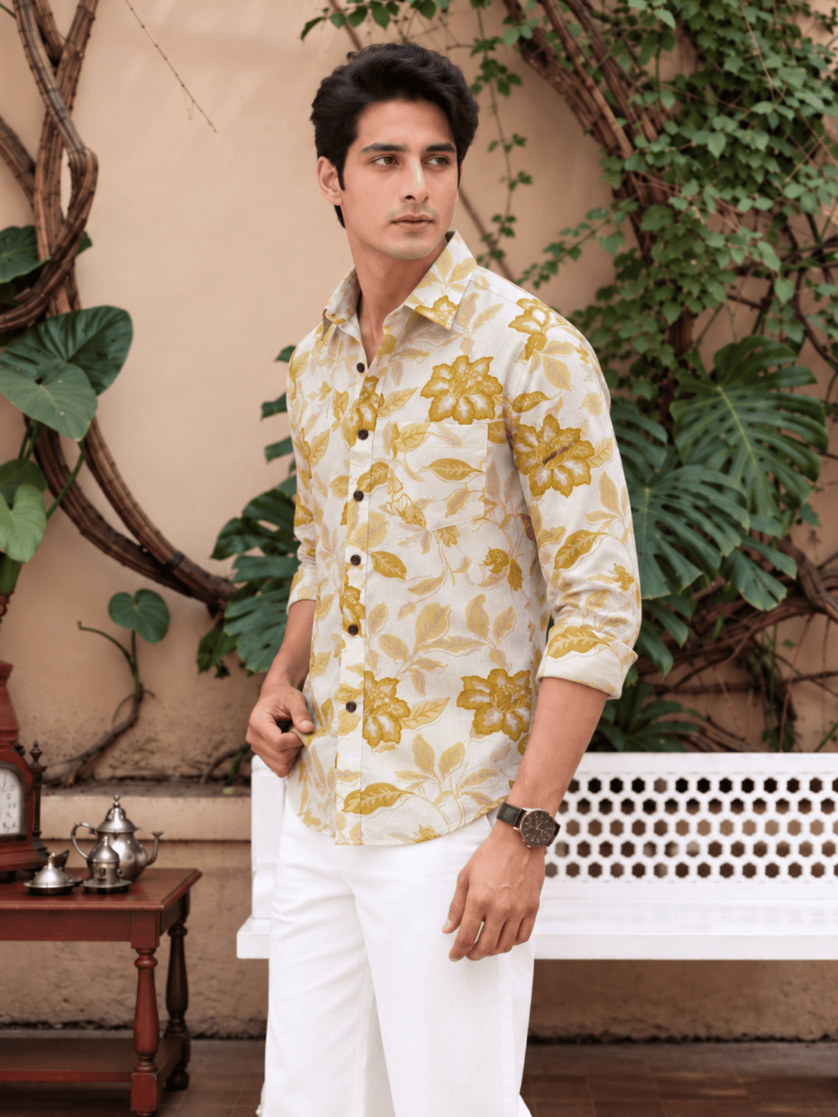 Floral Elegance – Full Sleeve Cotton Shirt - Jaipuri Crown