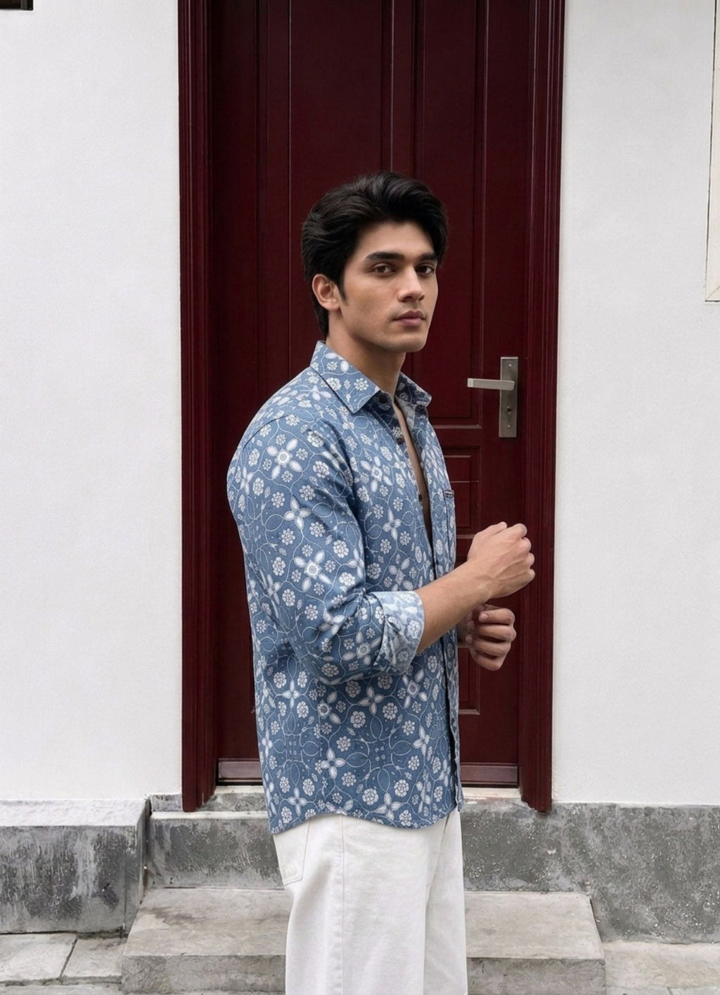 Floral Fusion – Full Sleeve Printed Cotton Shirt - Jaipuri Crown