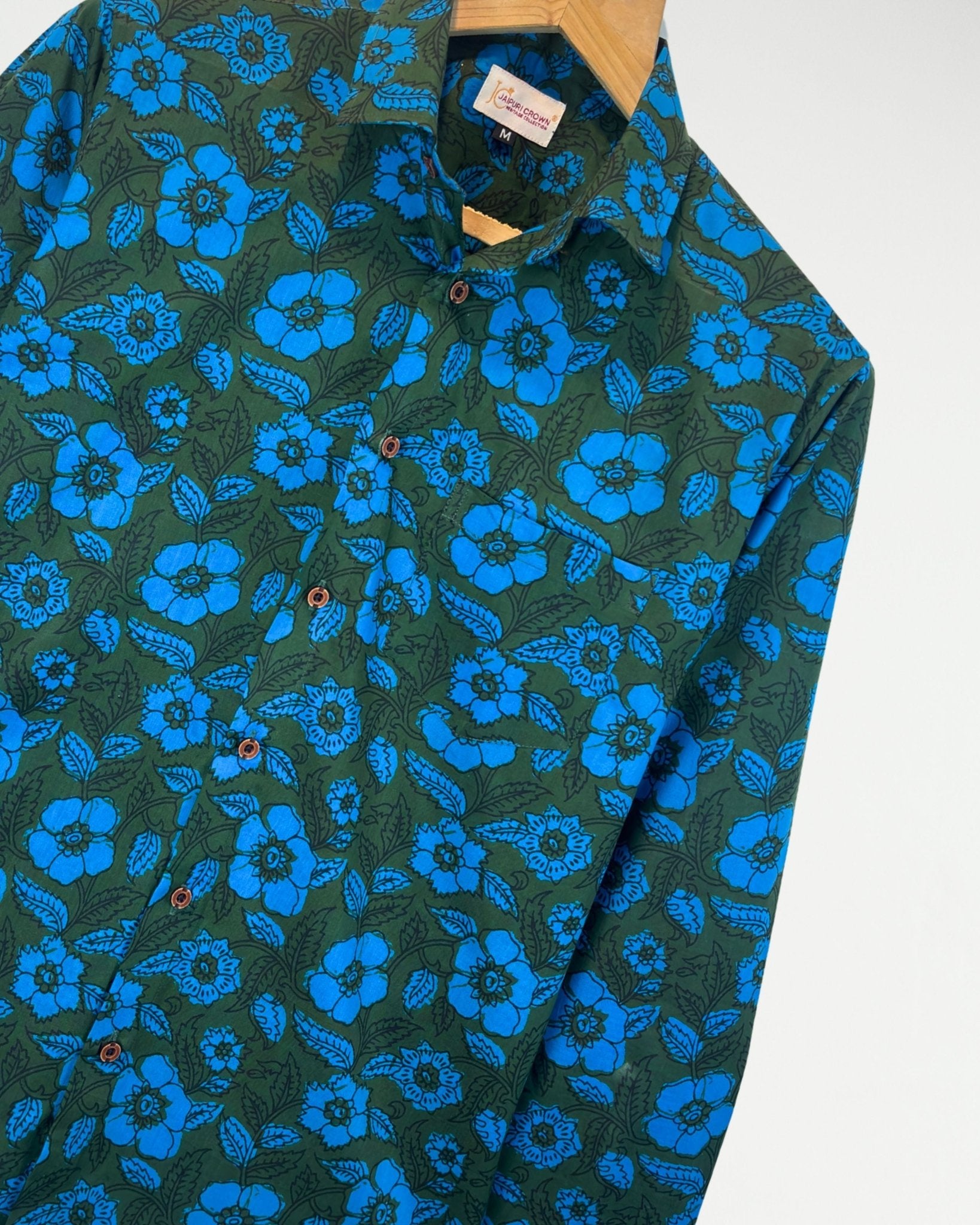 Forest Bloom - Pure Cotton Shirt - Pure Cotton Shirt - Jaipuri Crown