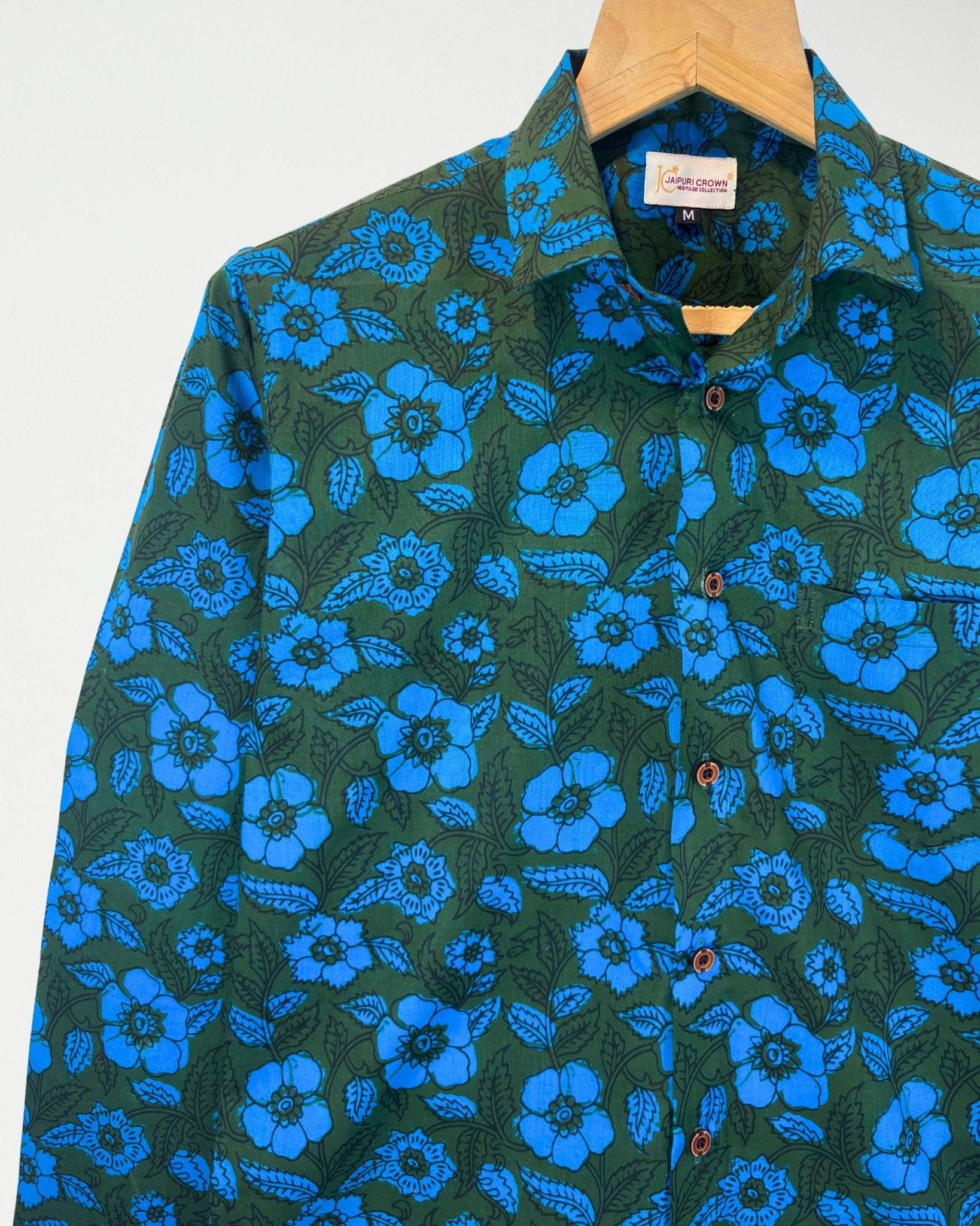 Forest Bloom - Pure Cotton Shirt - Pure Cotton Shirt - Jaipuri Crown