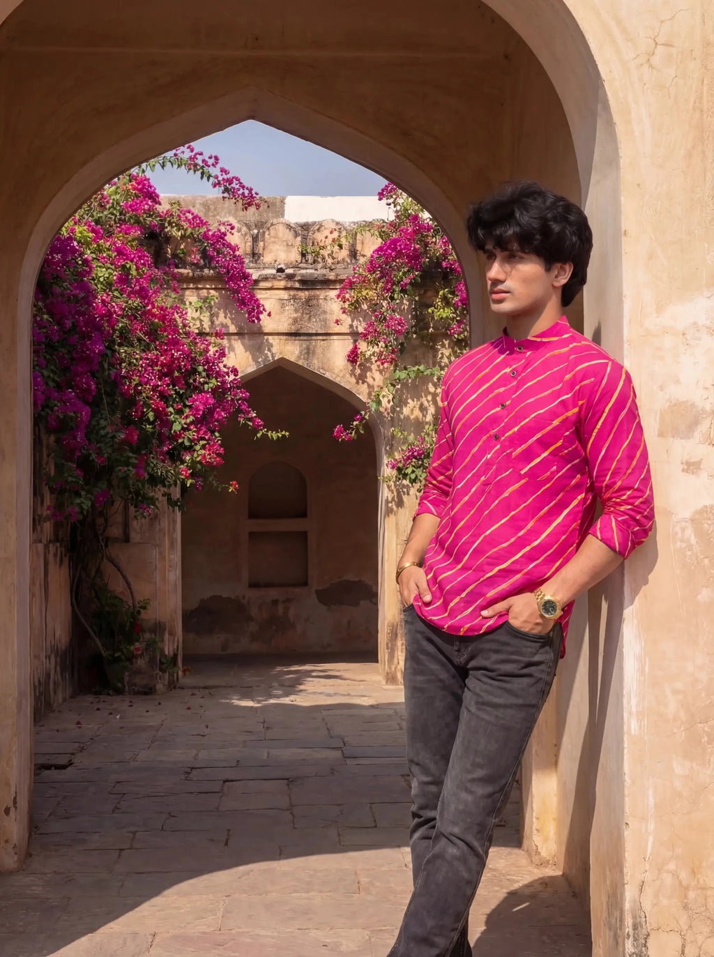 Funky Stripes – Printed Cotton Short Kurta - Jaipuri Crown