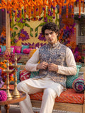 "गज" (Gaja) Royal Elephant Motif Modi Jacket - Jaipuri Crown
