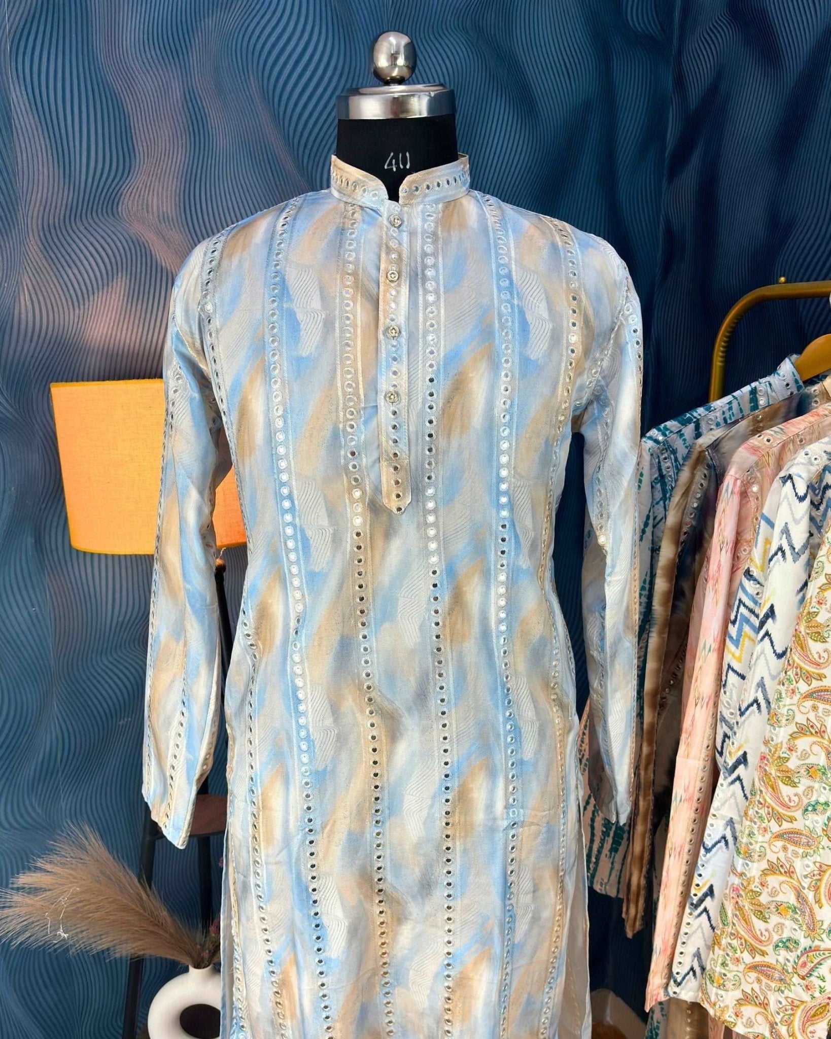 Gleam Mirror Work Kurta - Jaipuri Crown