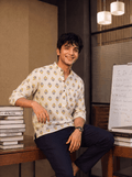 Golden Blossom – Printed Cotton Short Kurta - Jaipuri Crown