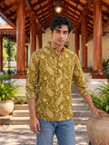 Golden Grace – Printed Cotton Short Kurta - Jaipuri Crown